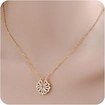 Amazon | [Mesaro] ネックレス レディース ハート ペンダント 四つ葉の